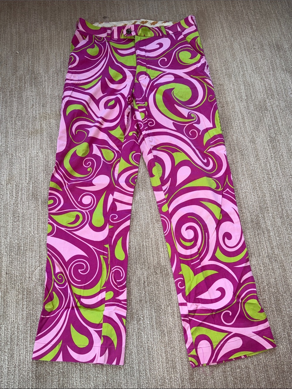 Loudmouth Mens 32x32 Danger Golf Slacks Cotton Candy Stretch Golfcore Pants